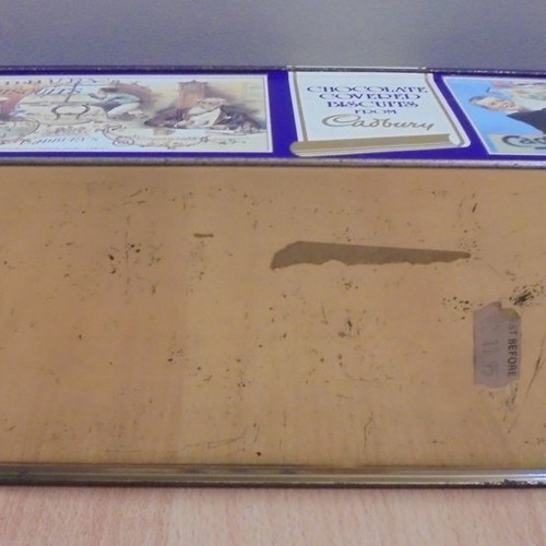 Cadbury's old metal chocolate biscuit tin used, empty
