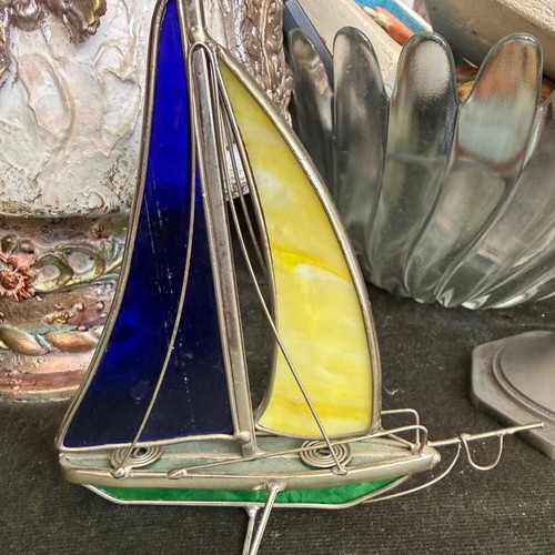 Decorative sailboat used, handmade quality materials
