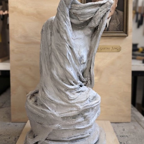 Veiled Silence Mixed-Media Sculptural Art Piece made-to-order