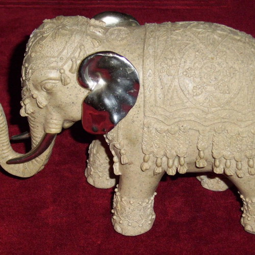 (FENG SHUI) DECORATIVE ELEPHANT (H:13cm-W:8.5cm-M:20cm-W: 620gr.)