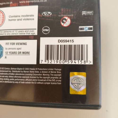 Batman Begins DVD like new, action and sci-fi