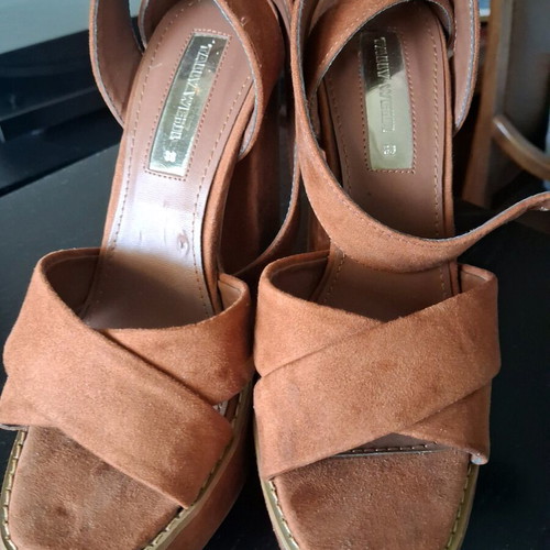 Tally Weijl suede platforms used, size 36, tan