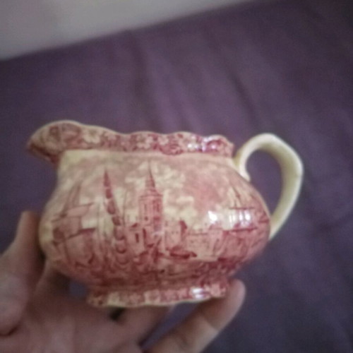 Palissy porcelain milk jug antique from England