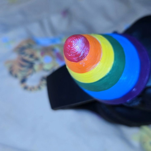 3D Printed Rainbow Headphone Horns used