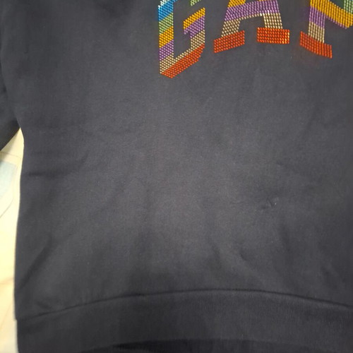 Gap women's sweatshirt like new with colorful rhinestone logo, size S