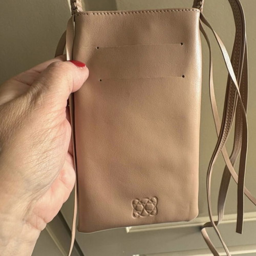 Callista phone bag in beige grained leather
