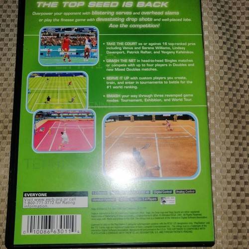 Sega Tennis PlayStation 2 used with disc wear