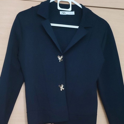 Zara cardigan blue new, size Medium with silver buttons