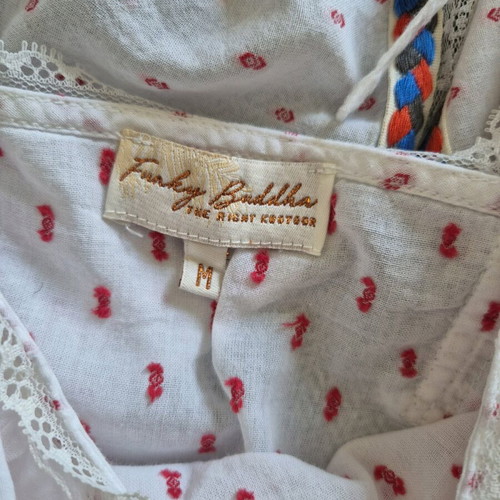 Funky Buddha blouse like new, white summer top size M