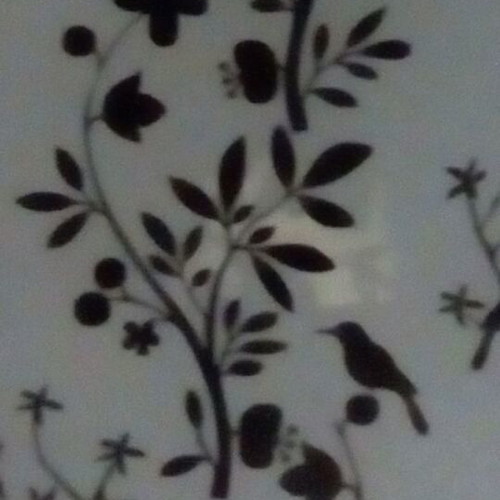 Opaline serving platter used with birds on branches design