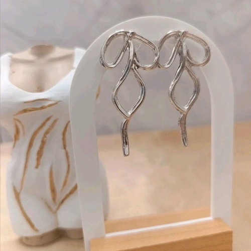 Silver Bow Earrings new