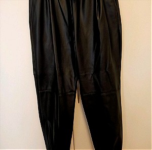 Παντελόνι οικολογικό δέρμα, μαύρο Zara