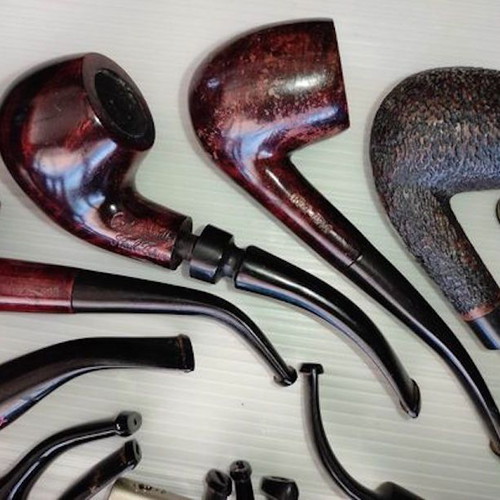Tobacco pipes used, collection of 11 pieces