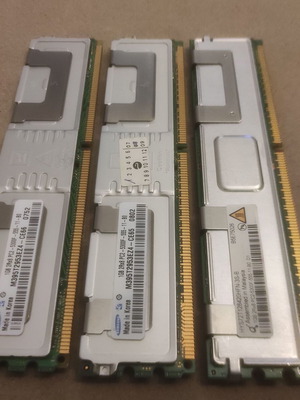 DDR2 ECC RAM server memory pack 3x 1GB 667MHz like new