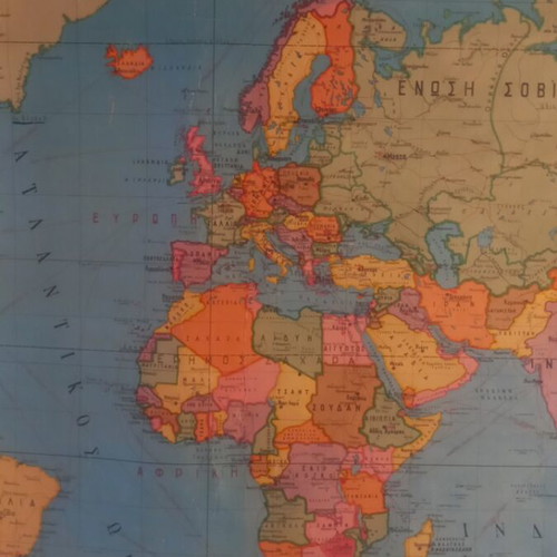 World Political Map used 1.70 × 1.13 m