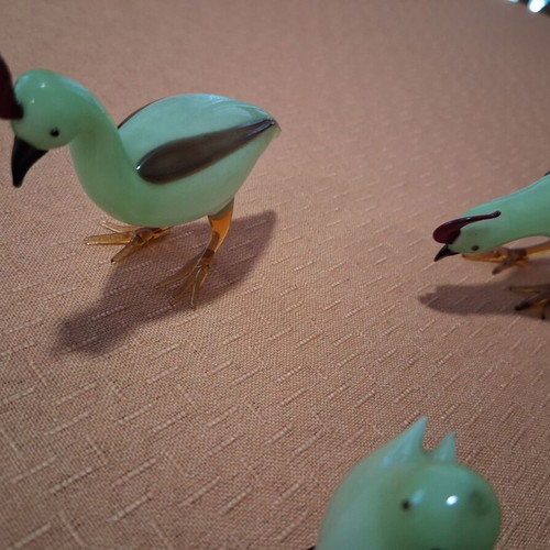 Mourano style bird figurines set of 4, like new