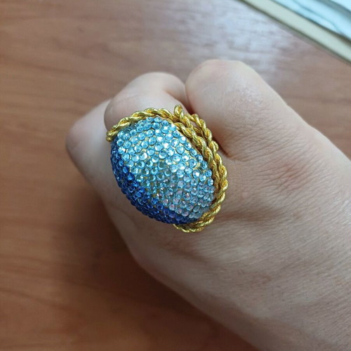 Handmade ring used, two-tone Marguerite
