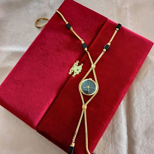 Vintage pendant watch used, wind-up, 1970s with case