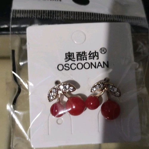 Earrings new red cherries