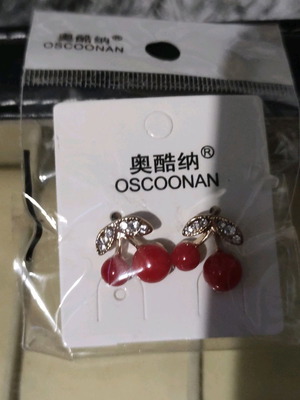 Earrings new red cherries