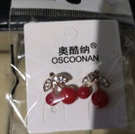 Earrings new red cherries
