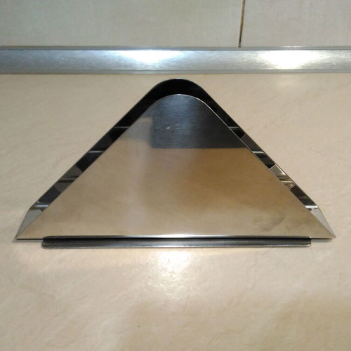Napkin holder used, small inox for formal tables