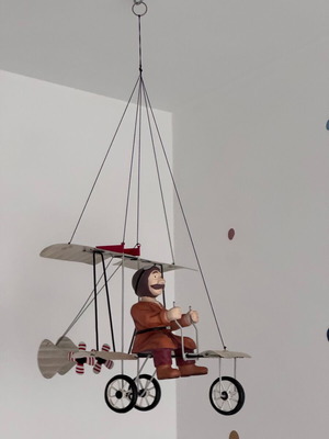 Vintage hanging decorative airplane with pilot like new