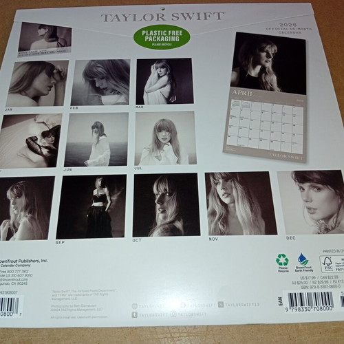 Taylor Swift 2026 calendar new, collectible