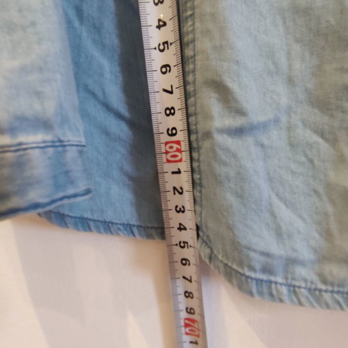 Denim shirt turquoise, like new, slim fit, summer fabric