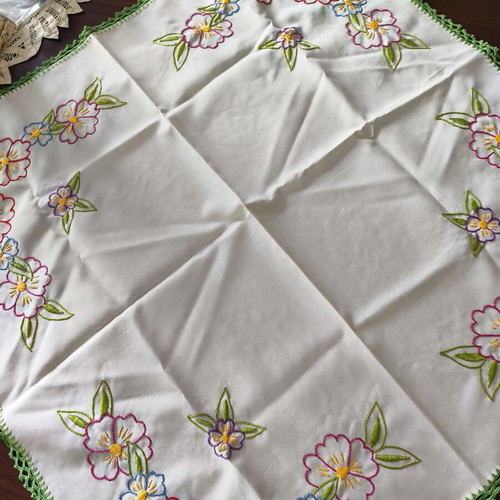 Handmade embroidered tablecloth from Lefkada 80x80 cm like new