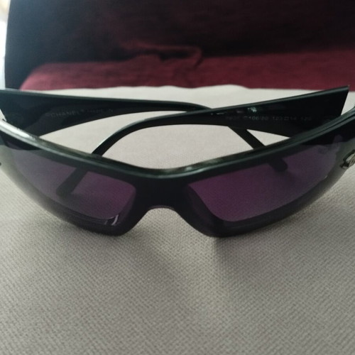Chanel Vintage Sunglasses C.106/80 Black with Rhinestones and CC Logo like new