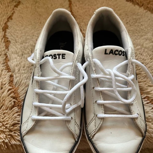 Lacoste kids sports sneakers used, size 28, black and white
