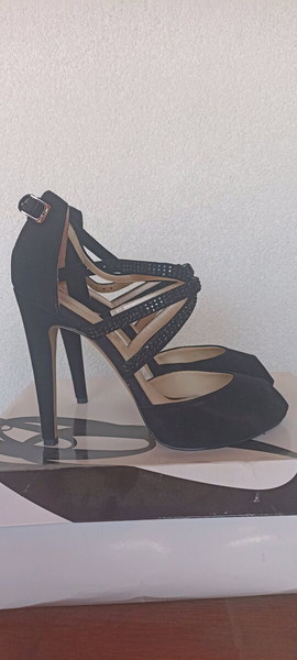 Γόβες peep toe suede Nine West πολύ ψηλό τακούνι