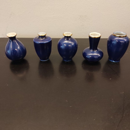 Porcelain decorative small vases like new, set of 5 pieces