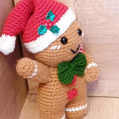 Gingerbread Man Amigurumi Christmas Figure Handmade, new