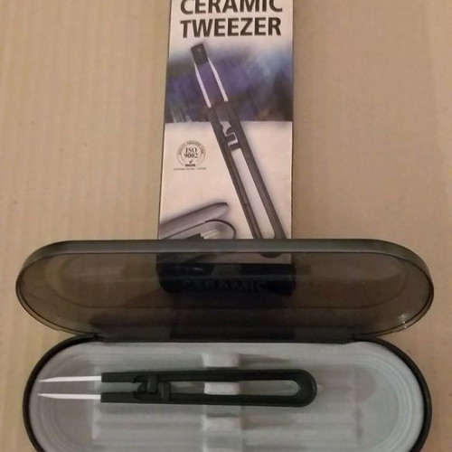 Ceramic tweezer for electronic contacts with case new