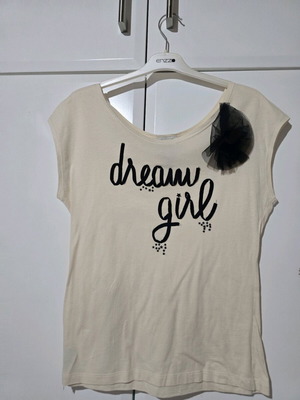 Mango short-sleeve blouse like new, size M/38, black/beige