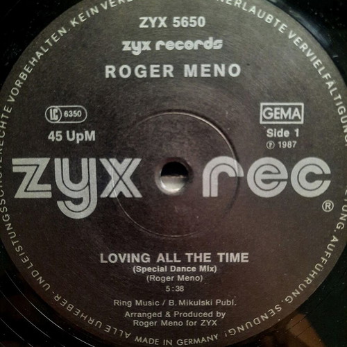 Roger Meno Loving All The Time 12" Maxi-Single vinyl