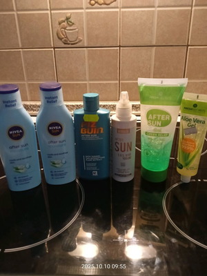 Sunscreens and after sun almost full, like new condition