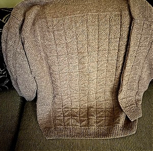 Μάλλινο πλεκτό πουλόβερ XL