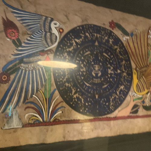 Piedra del Sol Aztec Sun Stone papyrus replica like new