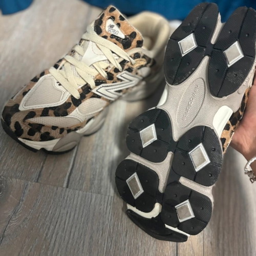 New Balance women's shoes with leopard print design