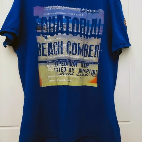 Napapijri Blue T-Shirt XL Like New, Cotton