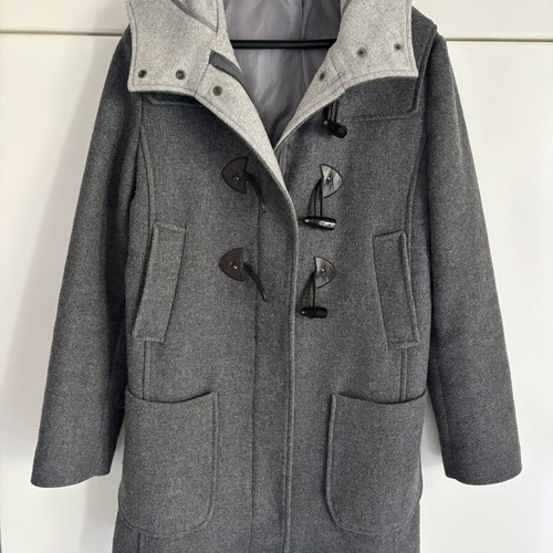Benetton Montgomery coat, grey, size M