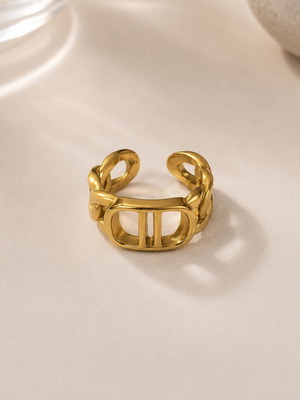 Chunky Chain Ring gold, new