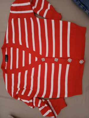 Brigitte boutique cardigan coral red, one size, like new