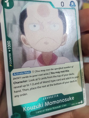 Kouzuki Momonosuke One Piece TCG OP1 Rare Foil card like new