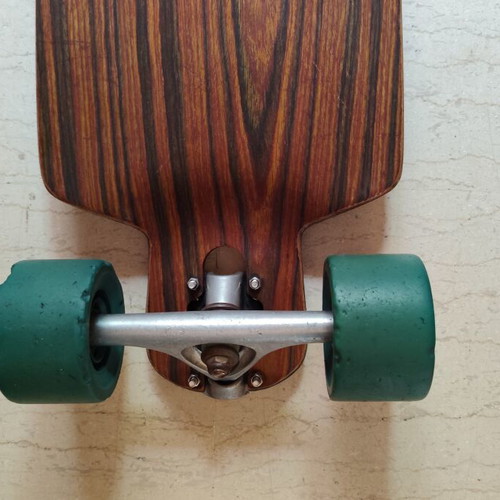 Skate used, 85×23 cm, Paris trucks, brown deck, green wheels