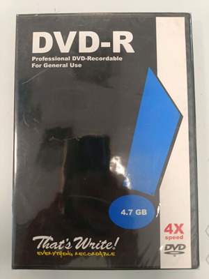 DVD-R 4X 4.7GB That's Write καινούριο, εγγράψιμο
