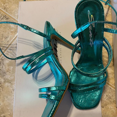 Sante high-heeled sandals like new, turquoise, size 37